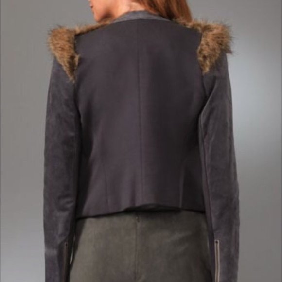 Twelfth Street by Cynthia Vincent Faux Fur Front and Suede Jacket Sz 6 - Picture 5 of 16